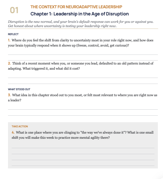 NeuroAdaptive Leadership Workbook cover